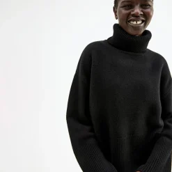 Oversized Høyhalset Strikkegenser