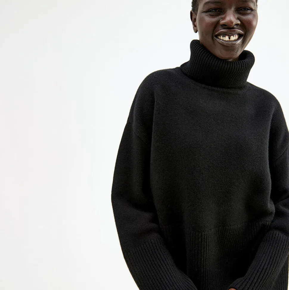 Oversized Høyhalset Strikkegenser